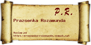 Prazsenka Rozamunda névjegykártya